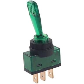 Automotive Toggle Switch 3 Pin ON-Off with lamp DC 12V 20A(Green-01)
