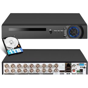 يدعم Recorder 16Ch Security Recorder 16CH Recorder 16CH مسجل أمان ، وهو ما يصل إلى 5 ميجابكسل هجين 6 في 1 في 1 AHD/TVI/CVI/CVBS/IP/XVI مع الكشف البشري ، وتسجيل غير متاح على مدار الساعة طوال أيام الأسبوع (مع محرك أقراص ثابت 1 تيرابايت)