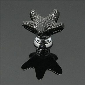 1pc Furniture Handles Starfish Cabinet Knobs and Handles Ceramic Door Knob Cupboard Drawer Pull Handle Mediterranean style - (Color: Green)