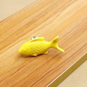 1pcs Creative Hardware Carp Design Ceramic Door Knobs Handle Children Cabinet Drawer Cupboard Kitchen Furniture Accessories - (Color: Green)
