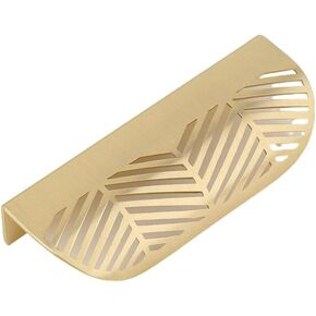 Cupboard Handles,Aluminum Alloy Kitchen Cabinet Door Handle,Leaf Shaped Handle Gold Brushed Hollow Pulls Furniture Cabinet Leaves Knob Zinc Alloy Golden Cupboard Drawer w/Screws,(Small Golden)