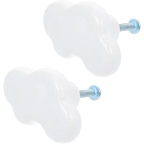 1set Ceramic Cloud Pull Knobs Drawer Handles Artistic Design for Wardrobes Dressers and Cabinets Durable and Stylish Kitchen and Furniture Accessory