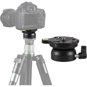 Andoer Leveling Base for Tripod Bubble Level Adjustment Plate for Head Tripod Aluminium 15° Tilt Compatible with DSLR Cameras Canon Nikon Sony
