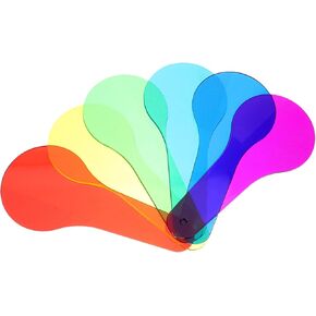6pcs Teaching Tools Sensory Play Game Color Filters for Lights Colored Film for Lights Transparency Film Science Discovery Equipment Color Correcting Transparent Film Translucent