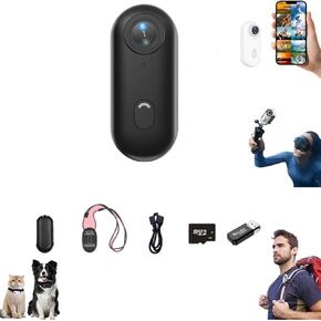 Gosnap-4k Thumb Action Camera, Mini Body Camera, Wearable Action Body Cam, Premium Portable Action Camcorder, Thumb Size Hands Free Recording Body Worn (Black Simple 1080P [32G+Card Reader])
