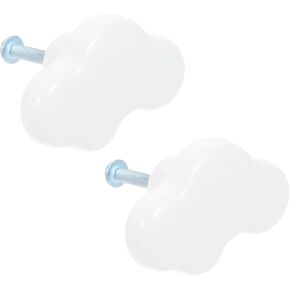 TOYANDONA Cartoon Cloud Handle Set Porcelain Knobs for Wardrobe Cabinet Grip Decorative Accessory