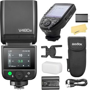 Godox V480S V480 S Camera Flash with Godox XProS XPro-S Flash Trigger for Sony Camera Flash Speedlite Light,650 Full-Power Flashes,2.4G HSS 1/8000s,1.7s Recycle Time,7.2V/2200mAh Li-ion Battery,GN50