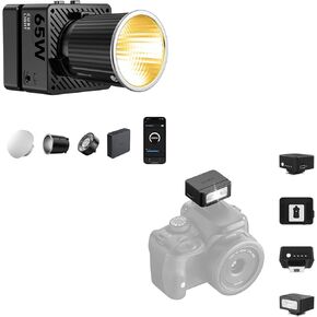 Ulanzi SL01 Mini Flash Speedlite 6500k On-Camera Flash Light and ULANZI EC65 Bi Color COB LED Video Light Combo for Sony/Canon/Nikon/Fujifilm Vlog Camera Video Photo Photography