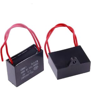CBB61 Fan Capacitor 450V Terminal Ceiling Fan Electronic Starter Running Rectangle Capacitor 1uf/1.2uf/1.5uf/2uf/2.5uf/3uf/3.5uf/4uf/5uf/6uf(1UF)