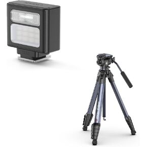 Ulanzi SL02 Mini Flash و Ulanzi كاميرا ترايبود مع رأس السوائل