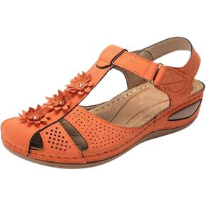 Wedge Sandals for Women Closed Toe Comfortable with Massage Function Outdoor Platform Orthotic Slippers Arch Support Shoes Orthopedic Dressy Summer Buckle Ankle Strap Espadrilles in Kuwait