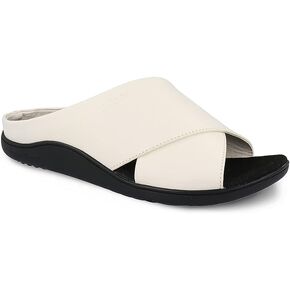 Gravity Defyer Women's GDEFY Veltal Leather Sandal - VersoShock Proven Performance Orthotic Slides