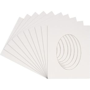 CountryArtHouse Rattan Beige Acid Free 14x18 Oval Picture Frame Mat with White Core Bevel Cut for 12x15 Pictures - Fits 14x18 Frame - Pack of 1 Matboard