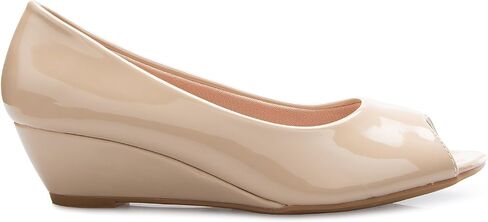 Olivia K Womens Classic Open Toe Kitten Heel Wedges | Dress, Work, Party Low Heeled in Saudi Arabia