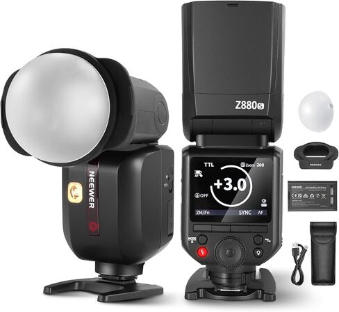 Neewer Z880-C 76WS 2.4G TTL Flash Speedlite متوافق مع Canon ، Diffuser والمحول ، واجهة المستخدم المطورة ، مصباح النمذجة ، TTL/M مفتاح سريع ، GN60 1/8000S HSS in Saudi Arabia