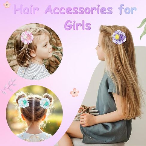 TOKUFAGU 6PCS Hair Bows for Girls, Flower Hair Clips Hair Accessories for Girls Toddler Bow with Alligator Clips for Kids Child Teens (Ice cream color) in Saudi Arabia