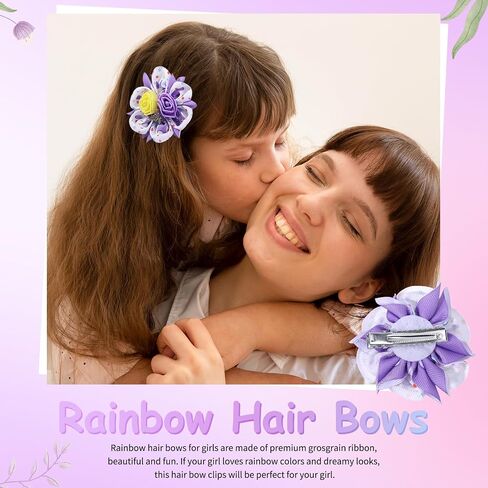 TOKUFAGU 6PCS Hair Bows for Girls, Flower Hair Clips Hair Accessories for Girls Toddler Bow with Alligator Clips for Kids Child Teens (Ice cream color) in Saudi Arabia