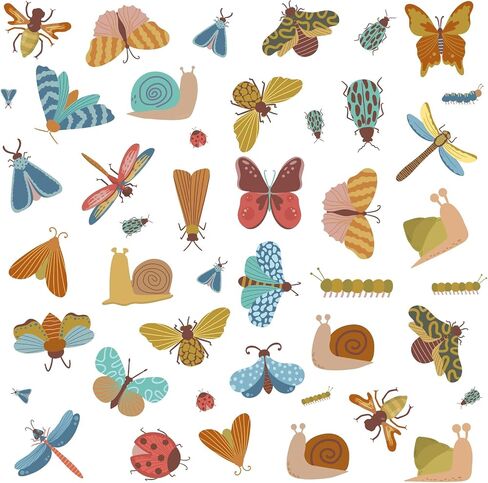 Cute Insect Wall Decals Cartoon Insects Stickers Small Animal Butterfly Dragonfly Snail Bug Decals Nursery Decor Peel and Stick Watercolor Boho Wall Stickers for Kids Room Baby Bedroom in Saudi Arabia