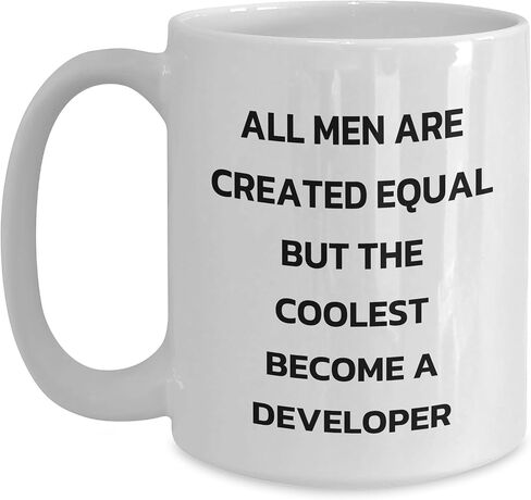 Developer Gift for Valentine's, Funny Quote White Coffee Mug, 11oz or 15oz Capacity, Ceramic, Microwave and Dishwasher Safe, Perfect for Developer Enthusiasts in Saudi Arabia