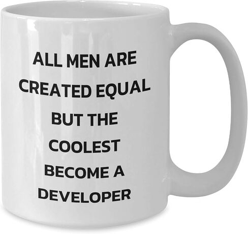 Developer Gift for Valentine's, Funny Quote White Coffee Mug, 11oz or 15oz Capacity, Ceramic, Microwave and Dishwasher Safe, Perfect for Developer Enthusiasts in Saudi Arabia