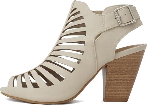 Soda Shaky ~ Women Open Toe High Cone Heel Gladiator Sandal with Adjustable Ankle Strap in Saudi Arabia