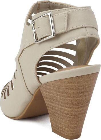 Soda Shaky ~ Women Open Toe High Cone Heel Gladiator Sandal with Adjustable Ankle Strap in Saudi Arabia