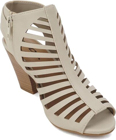 Soda Shaky ~ Women Open Toe High Cone Heel Gladiator Sandal with Adjustable Ankle Strap in Saudi Arabia