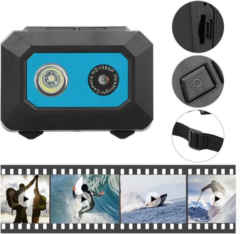 كاميرا فيديو Plplaaoo ، كاميرا Vlogging ، Go Pro Camera ، كاميرا الحركة الرياضية ، Ultra HD 1080p الرياضة ، مسجل فيديو مقطع فيديو للمغامرة ، لمختلف الأنشطة (Black Blue) in Kuwait
