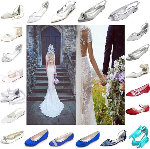 ADMLZQQ Ballet Flats Women Satin Comfortable Closed Toe Ribbon Tie Flats Shoes for Bride Round Toe Prom Evening Bridal Party Dress Flats in Saudi Arabia