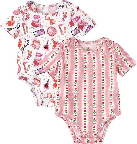 bodysuit حديثي الولادة للجنسين بُسى الأطفال الرضيع بويت بنت قصيرة الأكمام بيجاماس 2-pack sleepwear pj bamboo viscose in Saudi Arabia