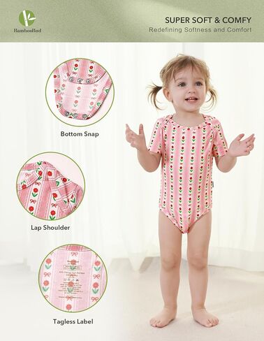 bodysuit حديثي الولادة للجنسين بُسى الأطفال الرضيع بويت بنت قصيرة الأكمام بيجاماس 2-pack sleepwear pj bamboo viscose in Saudi Arabia