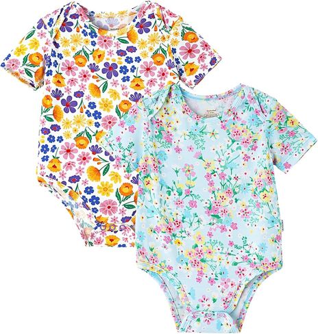 bodysuit حديثي الولادة للجنسين بُسى الأطفال الرضيع بويت بنت قصيرة الأكمام بيجاماس 2-pack sleepwear pj bamboo viscose in Saudi Arabia