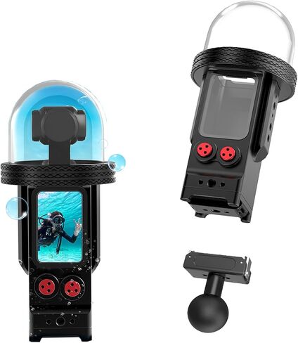 80M Underwater Diving Housing Shell Compatible with Pocket 3, Camera Protective Waterproof Dive Case with1/4 Hole Cold Shoe (with 1 inch Magnetic Ball Head) in Kuwait