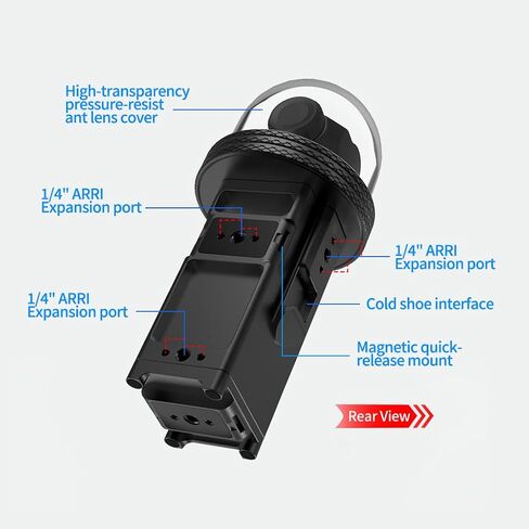 80M Underwater Diving Housing Shell Compatible with Pocket 3, Camera Protective Waterproof Dive Case with1/4 Hole Cold Shoe (with 1 inch Magnetic Ball Head) in Kuwait