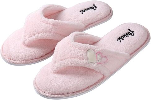 eBigValue Relaxing Soothing Spa Slippers for Women & Girls – Plush Flip Flops with Textured Sole for Bathroom, Bedroom, Lounge or Dorm Use in Saudi Arabia