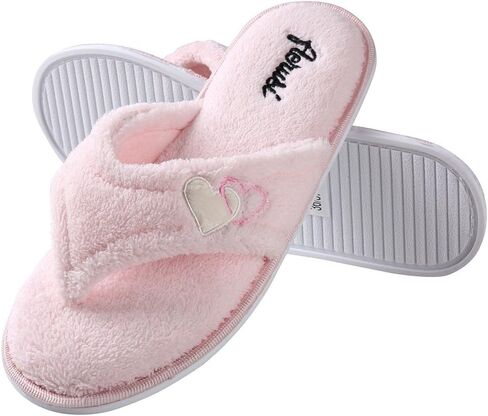 eBigValue Relaxing Soothing Spa Slippers for Women & Girls – Plush Flip Flops with Textured Sole for Bathroom, Bedroom, Lounge or Dorm Use in Saudi Arabia