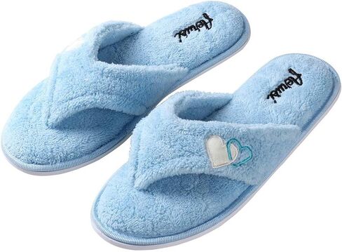 eBigValue Relaxing Soothing Spa Slippers for Women & Girls – Plush Flip Flops with Textured Sole for Bathroom, Bedroom, Lounge or Dorm Use in Saudi Arabia