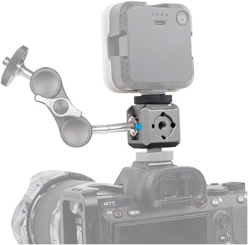 FEICHAO Cold Shoe Mount Expansion Adapter Quick Release Clamp Rail Clamp 1/4 Thread for Magic Arm Camera Cage Photography (Type B with Cold Shoe Mount) in Saudi Arabia