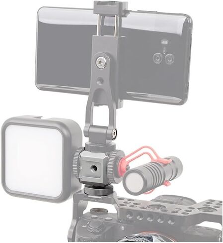 FEICHAO Cold Shoe Mount Expansion Adapter Quick Release Clamp Rail Clamp 1/4 Thread for Magic Arm Camera Cage Photography (Type B with Cold Shoe Mount) in Saudi Arabia