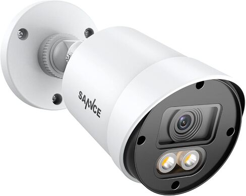 SANNCE Full Color Night Vision 1080P TVI Bullet Wired Security Camera,2 Warm Lights, IP66 Weatherproof for Indoor Outdoor Use, 100ft Clear Full Color Night Vision, Only a Camera, No Power Supply in Saudi Arabia
