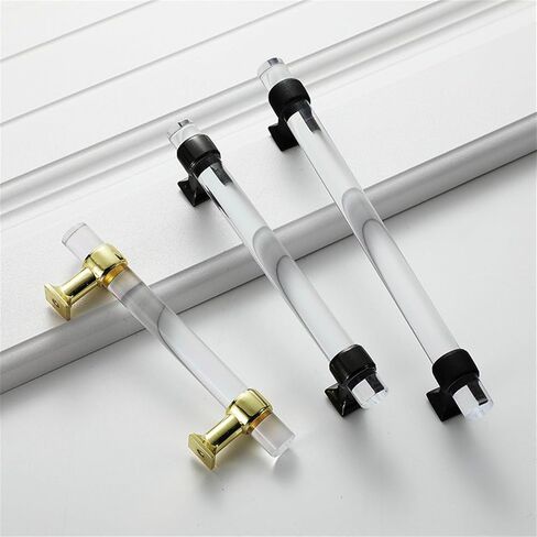 Cupboard Handles,Aluminum Alloy Kitchen Cabinet Door Handle,2 Packs Cabinet Pulls Transparent Acrylic Zinc Alloy Cupboard Handles Crystal Drawer Knobs,Door Levers for Closet,Wardrobe,Dresser,Shoe Cabi in Kuwait