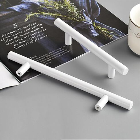 Cupboard Handles,Aluminum Alloy Kitchen Cabinet Door Handle,2 Packs Cabinet Pulls Aluminium alloy Drawer Knobs,Pulls White Handle Straight T-shape Cupboard Handles,Kitchen Door Levers for Bathroom,Clo in Kuwait