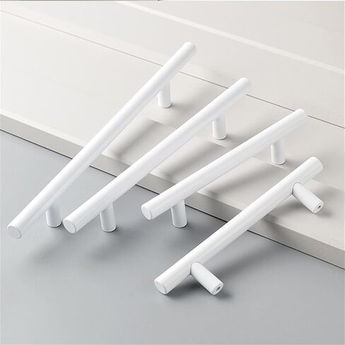 Cupboard Handles,Aluminum Alloy Kitchen Cabinet Door Handle,2 Packs Cabinet Pulls Aluminium alloy Drawer Knobs,Pulls White Handle Straight T-shape Cupboard Handles,Kitchen Door Levers for Bathroom,Clo in Kuwait
