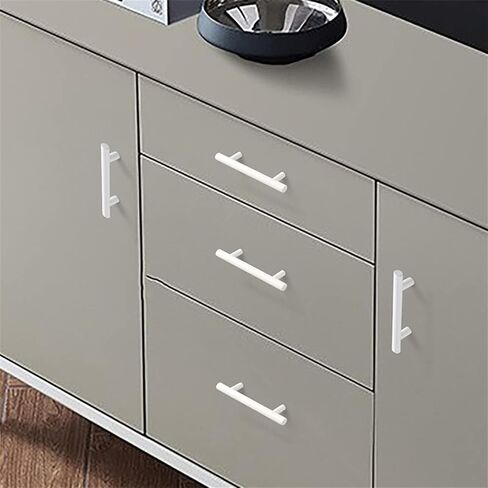 Cupboard Handles,Aluminum Alloy Kitchen Cabinet Door Handle,2 Packs Cabinet Pulls Aluminium alloy Drawer Knobs,Pulls White Handle Straight T-shape Cupboard Handles,Kitchen Door Levers for Bathroom,Clo in Kuwait