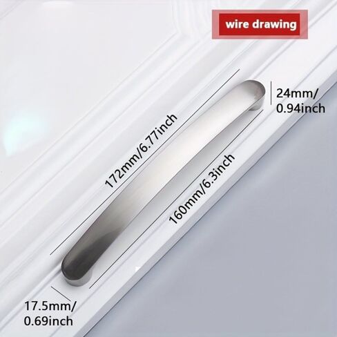 Cupboard Handles,Aluminum Alloy Kitchen Cabinet Door Handle,Cabinet Handles Knobs Aluminum Alloy Door Kitchen Knobs Brushed Cabinet Pulls Drawer Furniture Handle Hardware,(A 160MM) in Kuwait