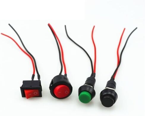 Push Button Switch car Circuit Wire Speaker Electrical Boat Shape Round line(Red-01) in Saudi Arabia