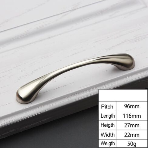 Cupboard Handles,Aluminum Alloy Kitchen Cabinet Door Handle,Cabinet Drawer Handles Chrome Kitchen Cabinet Storage Handle Closet Dressers Wardrobe Pulls Cabinet Small Knobs Hardware,(96mm Nickel) in Kuwait