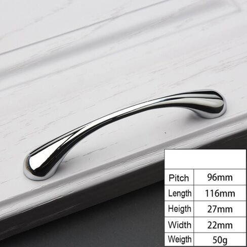 Cupboard Handles,Aluminum Alloy Kitchen Cabinet Door Handle,Cabinet Drawer Handles Chrome Kitchen Cabinet Storage Handle Closet Dressers Wardrobe Pulls Cabinet Small Knobs Hardware,(96mm Nickel) in Kuwait