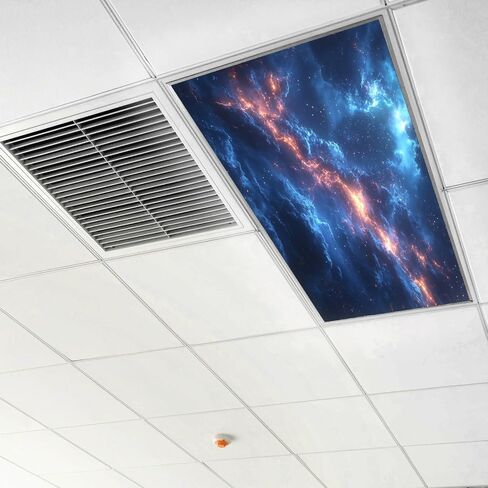 Lightning Fluorescent Light Covers for Ceiling Lights Classroom Light Covers Office Light Covers Drop Ceiling Light Cover Decoration 23.6in×47.2in in Saudi Arabia