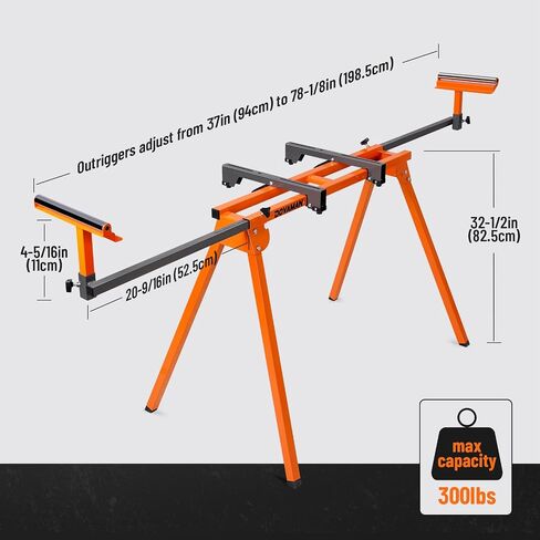 Miter Saw Stand, 3-Step Quick Install & Fold, Lightweight 22LB Design, 330LB Capacity, 78-1/8'' Max Sliding Rail, Compatible with DMS01A, DMS03A & Most Mitre Saw Brands - MS01A in Kuwait